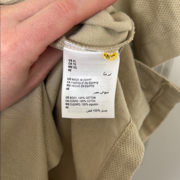 Alfani Tan Casual Button Down Shirt Classic Short Sleeve - Picture 5 of 5